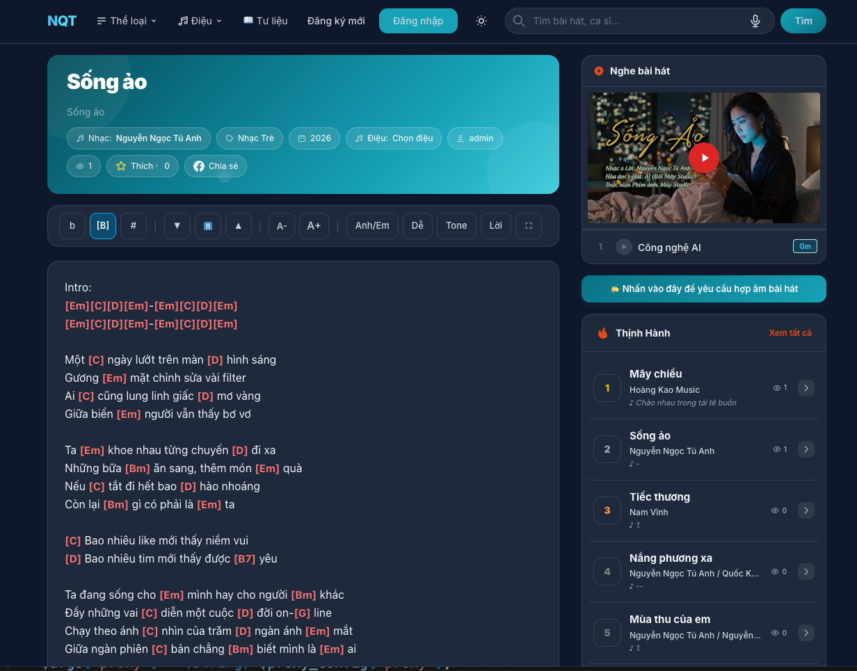 Theme WordPress Hợp Âm Việt - Website Hợp Âm Guitar Chuẩn SEO | NQT Dev - ảnh 2